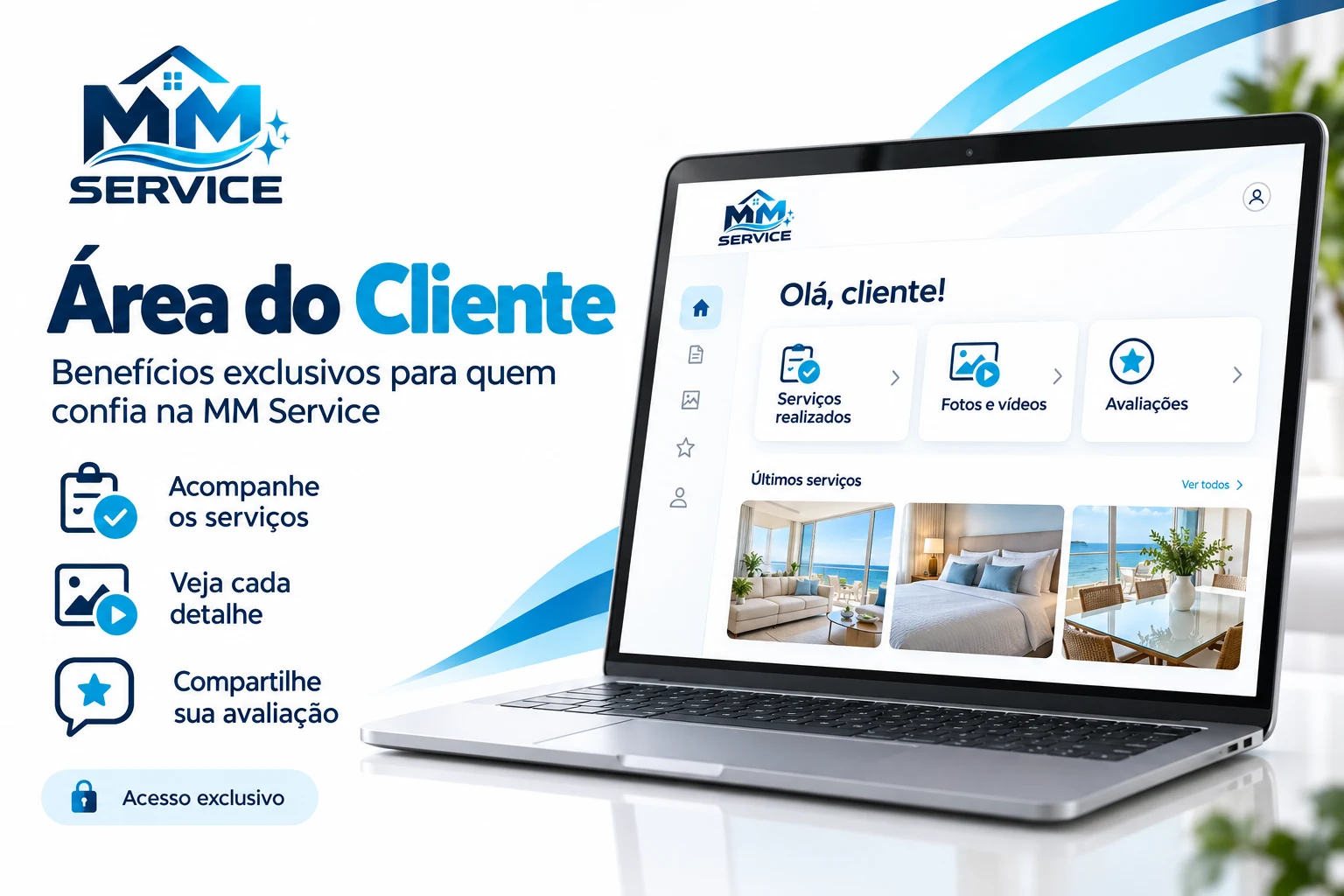 Área do Cliente MM Service: acompanhe os serviços, veja fotos e vídeos e compartilhe sua avaliação